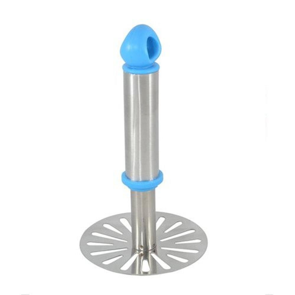 0586a_steel_paubhaji_masher-1.jpg Stainless Steel Potato Masher with Soft Grip Handle Comfortable, Durable, and Efficient for Mashed Potatoes Ideal Kitchen Tool, Pack of 1 - Image 1