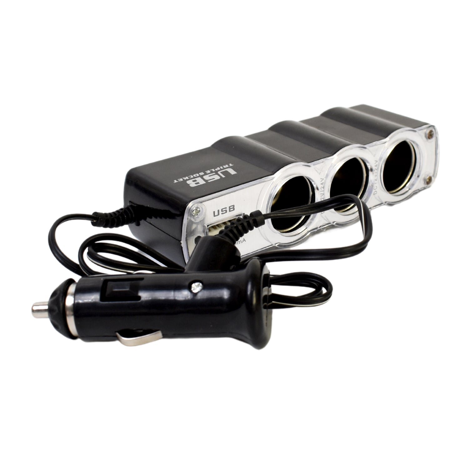 05_a021042a-3dc3-4d31-8a35-b228eb51a326_1500x1500.jpg Triple Way Car 12v Lighter Socket Splitter USB Charger Power Adapter - Image 1