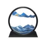 3D Moving Sand Art Picture | Liquid Motion Decor | Relaxing Sandscape for Home & Office | Round Glass Frame (1 Pc)
