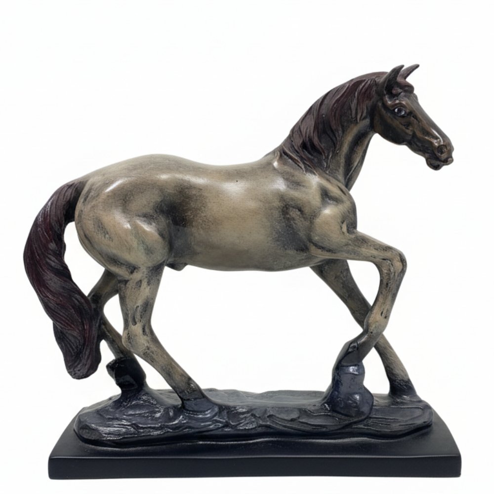 BB1.jpg Galloping Horse Statue Showpiece for Living Room, Home Decor, Symbol of Success Tabletop Figurine for Weddings, Anniversaries, Festive Corporate Gifting (Race Horses) - Image 1